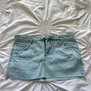Edikted Blue and Gold Mini Skirt Casual Chic